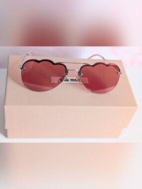 NWT Miu Miu Pink Cloud Irregular Sunglasses 58mm MSRP $418